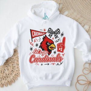 Let's Go Cardinals Fan Spirit Mascot Bow and Megaphone Sweatshirt