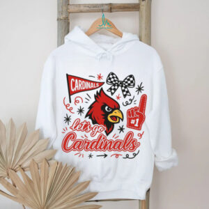Let's Go Cardinals Fan Spirit Mascot Bow and Megaphone Sweatshirt