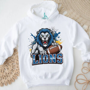 Lions Football Roaring Mascot Splatter Design T Shirt Lions Football Roaring Mascot Splatter Design T Shirt