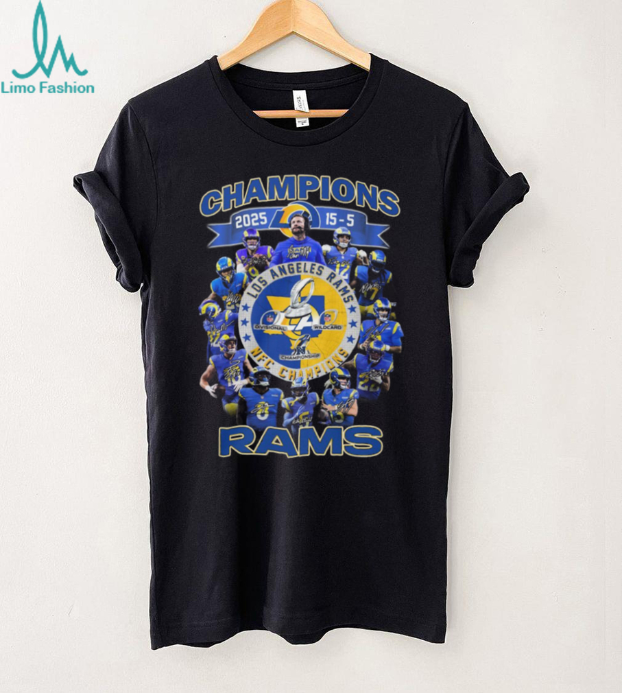 Los Angeles Rams 2025 NFC Champions Super Bowl Signature Players Shirt Los Angeles Rams 2025 NFC Champions Super Bowl Signature Players Shirt