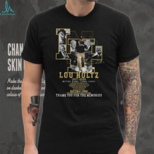 Lou Holtz Notre Dame Fighting Irish 1986 1996 Tribute Memorial T Shirt