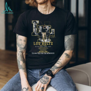 Lou Holtz Notre Dame Fighting Irish 1986 1996 Tribute Memorial T Shirt