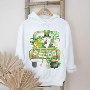 Lucky Garden Gnome in Green Pickup Truck St. Patrick's Day Graphic Tee
