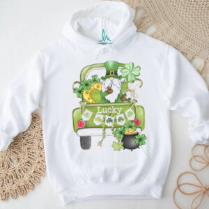 Lucky Garden Gnome in Green Pickup Truck St. Patrick's Day Graphic Tee