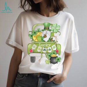 Lucky Garden Gnome in Green Pickup Truck St. Patrick's Day Graphic Tee