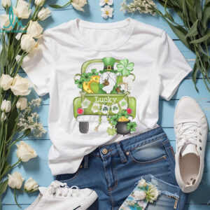 Lucky Garden Gnome in Green Pickup Truck St. Patrick's Day Graphic Tee