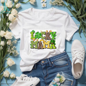 Lucky Mama Leopard Print & Plaid St. Patrick's Day T Shirt