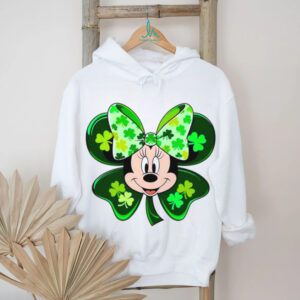 Lucky Mouse Ears Shamrock Bow St. Patrick's Day Cartoon Design T Shirt