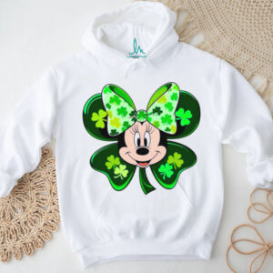 Lucky Mouse Ears Shamrock Bow St. Patrick's Day Cartoon Design T Shirt
