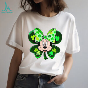 Lucky Mouse Ears Shamrock Bow St. Patrick's Day Cartoon Design T Shirt