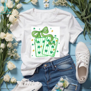 Lucky Shamrock Playing Cards with Green Ribbon St. Patrick's Day Shirt
