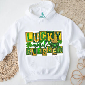 Lucky and Blessed Patchwork St. Patrick's Day Pot of Gold T Shirt
