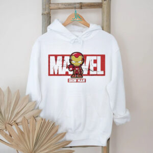 Marvel Iron Man Chibi Character Logo Graphic White T Shirt