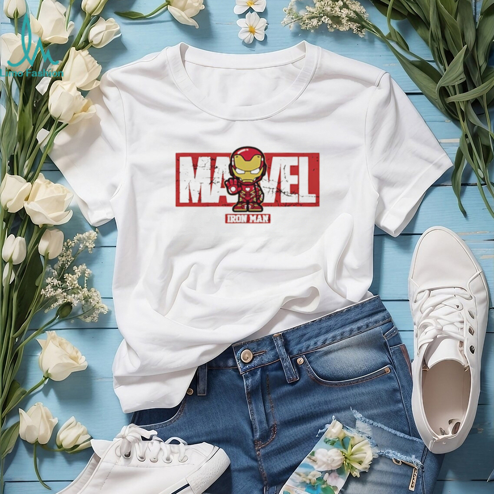 Marvel Iron Man Chibi Character Logo Graphic White T Shirt Marvel Iron Man Chibi Character Logo Graphic White T Shirt
