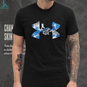 Men's Bass Fishing Graphic T Shirt Blue Splatter Hook & Reel Performance Tee