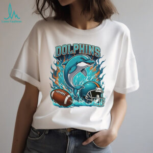 Miami Dolphins Football Mascot White T Shirt