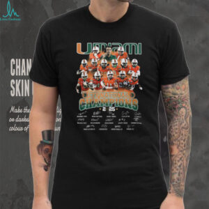 Miami Hurricanes Football 2025 CFP National Champions Team Signatures T Shirt