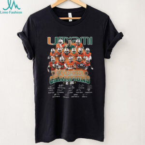 Miami Hurricanes Football 2025 CFP National Champions Team Signatures T Shirt