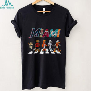 Miami Sports Teams Mascots Abbey Road Crossing T Shirt