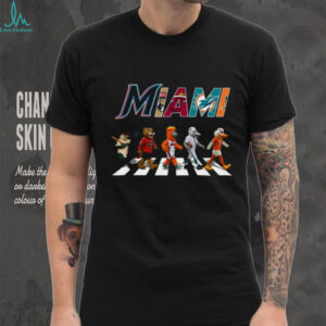 Miami Sports Teams Mascots Abbey Road Crossing T Shirt
