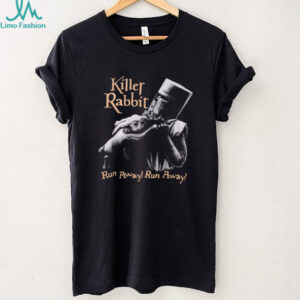 Monty Python Killer Rabbit “Run Away!” Black and White Knight T Shirt