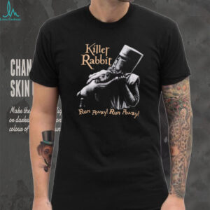 Monty Python Killer Rabbit “Run Away!” Black and White Knight T Shirt