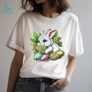 420 Easter Bunny Marijuana Buds & Weed Leaf Easter Egg Digital T Shirt