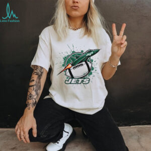 NY Jets Football Tee Rocket Jet Splatter Art Design