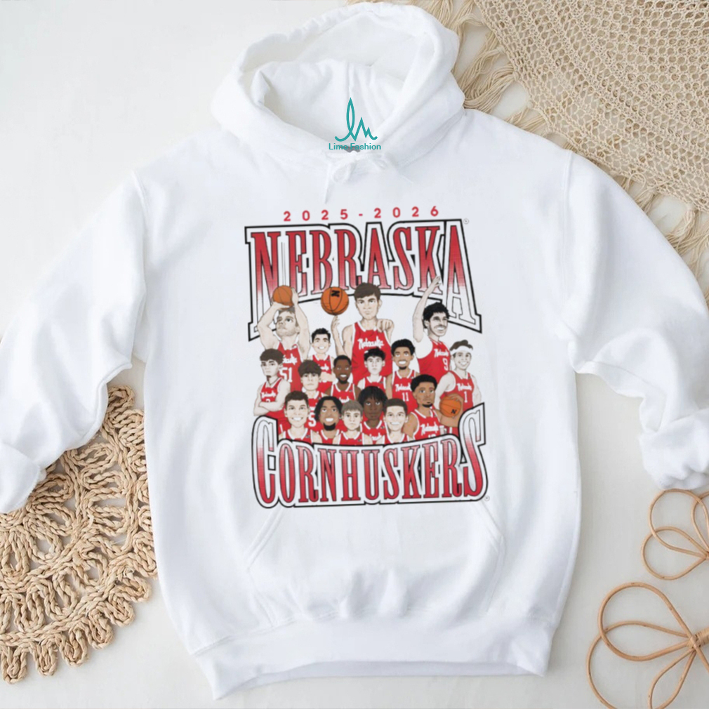 Nebraska Cornhuskers Basketball 2025 2026 Team Roster T Shirt Nebraska Cornhuskers Basketball 2025 2026 Team Roster T Shirt