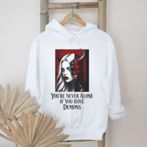Never Alone If You Have Demons Gothic Half Face Woman Tee