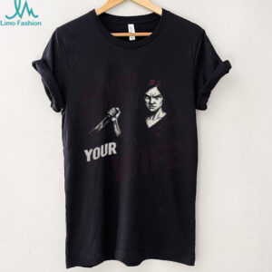 Never Anger Your Wife Angry Woman with Knife Horror Tee