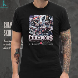 New England Patriots 2025 AFC Champions T Shirt Team Roster & Signatures Tee
