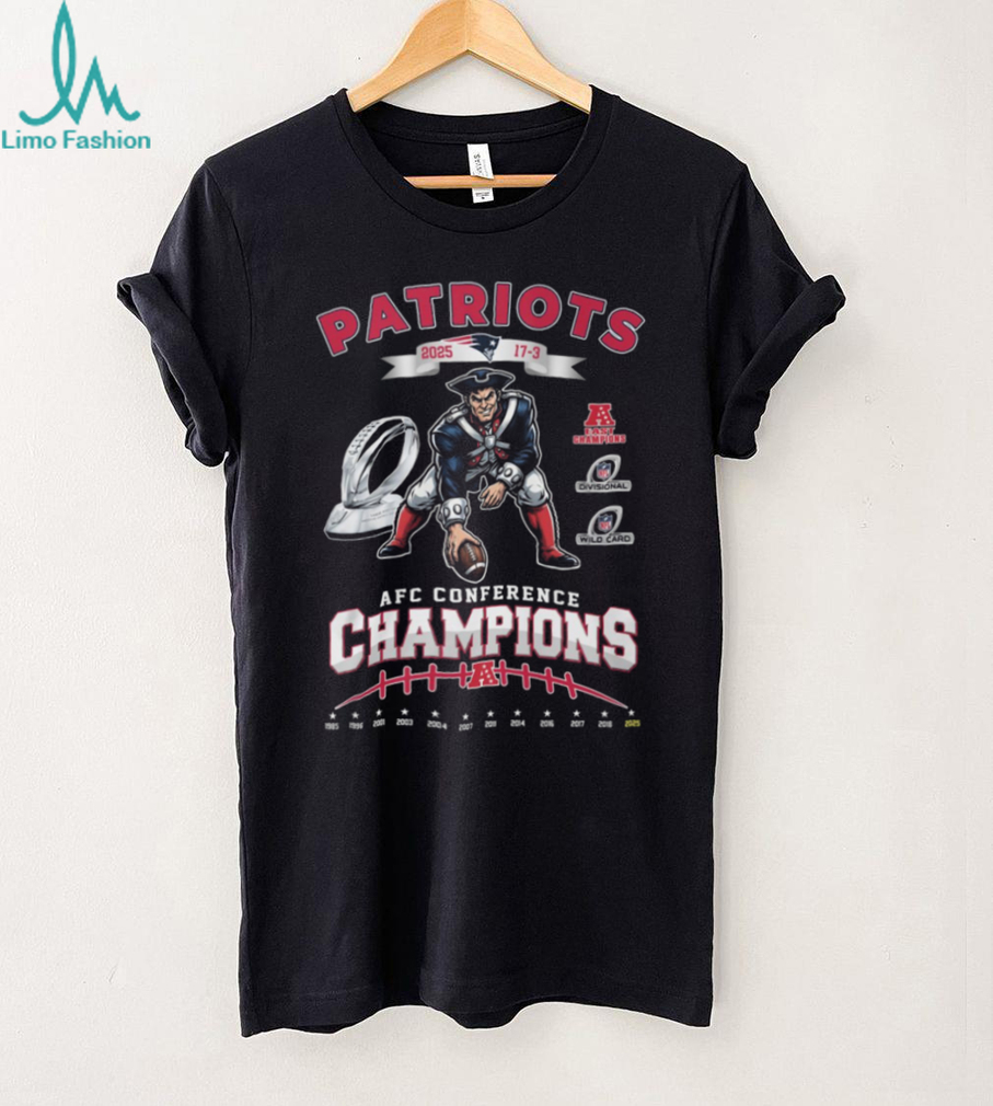 New England Patriots 2025 AFC Conference Champions Trophy T Shirt New England Patriots 2025 AFC Conference Champions Trophy T Shirt