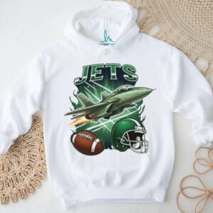 New York Jets T Shirt Fighter Jet & Football Vintage Graphic New York Jets T Shirt Fighter Jet & Football Vintage Graphic