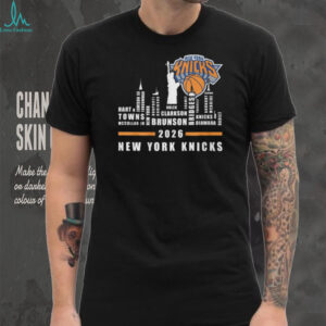 New York Knicks 2026 Skyline Team Player Roster T Shirt