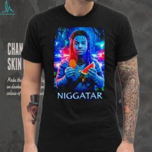 Niggatar Sci Fi Parody Blue Alien Graphic Tee