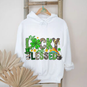 Not Lucky Just Blessed Shamrock Leopard Print St. Paddy's Tee