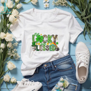 Not Lucky Just Blessed Shamrock Leopard Print St. Paddy's Tee