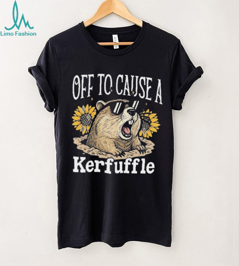 Off To Cause A Kerfuffle Woodchuck Gopher with Sunglasses T Shirt Off To Cause A Kerfuffle Woodchuck Gopher with Sunglasses T Shirt