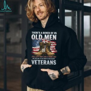 Old Men Veterans US Flag Patriotic Military Boots T Shirt