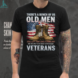 Old Men Veterans US Flag Patriotic Military Boots T Shirt