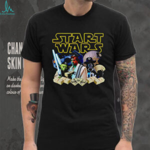 Parody Star Wars Characters with Money Stacks Graphic T Shirt
