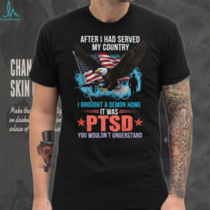 Patriotic Veteran PTSD Awareness Eagle T Shirt After I Served My Country