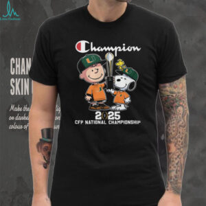 Peanuts Snoopy and Charlie Brown Miami Hurricanes 2025 National Champions T Shirt