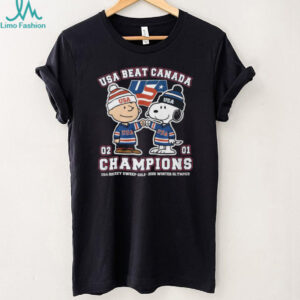 Peanuts Snoopy and Charlie Brown USA Hockey Champions 2026 Winter Olympics T Shirt