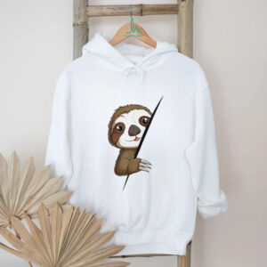 Peeking Baby Sloth Cute Animal Illustration T Shirt