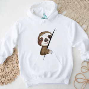 Peeking Baby Sloth Cute Animal Illustration T Shirt