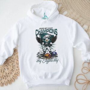 Philadelphia Eagles 2025 NFC East Champions T Shirt Fly Eagles Fly Mascot Graphic Tee