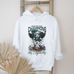 Philadelphia Eagles 2025 NFC East Champions T Shirt Fly Eagles Fly Mascot Graphic Tee