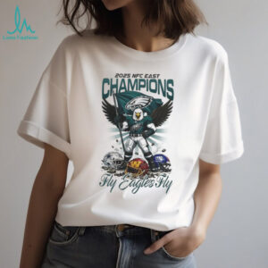 Philadelphia Eagles 2025 NFC East Champions T Shirt Fly Eagles Fly Mascot Graphic Tee